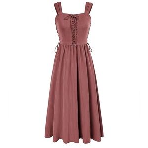 Scarlet Darkness Dusty Rose Midi Renaissance Cottage corset style dress size XL
